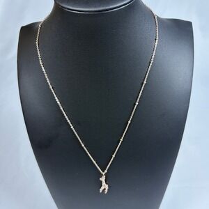 Lauren Conrad Rose Gold Tone Giraffe Necklace with Rhinestone Accents Adjustable